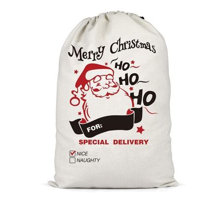 Colore personalizzato e logo personalizzato accettato Borse di tela portatili per Natale riutilizzabili