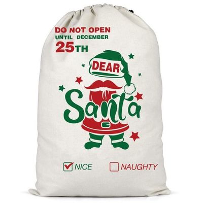 Colore personalizzato e logo personalizzato accettato Borse di tela portatili per Natale riutilizzabili