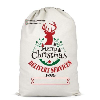 Colore personalizzato e logo personalizzato accettato Borse di tela portatili per Natale riutilizzabili