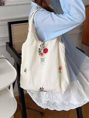 Borsa da spalla per studenti universitari Borsa Tote di grande capacità con grazioso disegno di stampa floreale