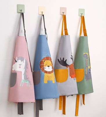 Uniforme a sfera Cute impermeabile in PU Bambini in allattamento Bambini Bambini che dipingono il grembiule con maniche