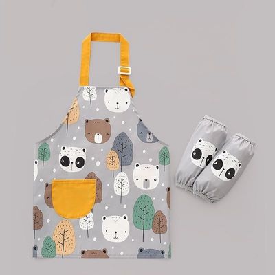 Uniforme a sfera Cute impermeabile in PU Bambini in allattamento Bambini Bambini che dipingono il grembiule con maniche