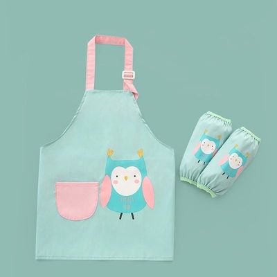 Uniforme a sfera Cute impermeabile in PU Bambini in allattamento Bambini Bambini che dipingono il grembiule con maniche