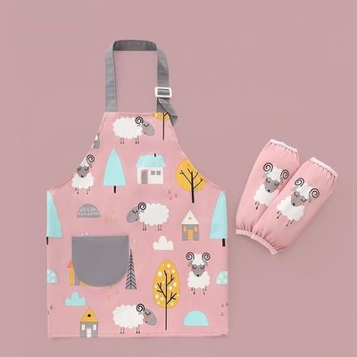 Uniforme a sfera Cute impermeabile in PU Bambini in allattamento Bambini Bambini che dipingono il grembiule con maniche