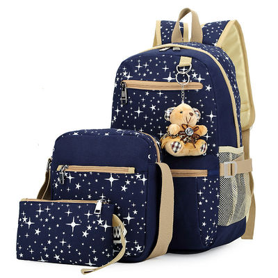Zaino scolastico per bambini Zaino set di 3 per viaggi di svago con design resistente all'acqua