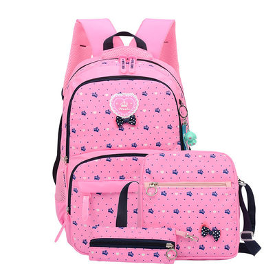 3pcs Set Studente Primaria Ragazze Zaino Scolastico Borsa con Disegno di Nylon