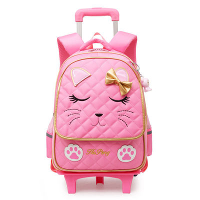 Logo personalizzato Moda Bambini Bambini Cartone animato Ruota carrello Borsa scolastica per la scuola materna