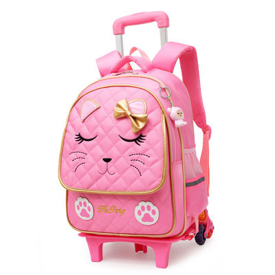 Logo personalizzato Moda Bambini Bambini Cartone animato Ruota carrello Borsa scolastica per la scuola materna
