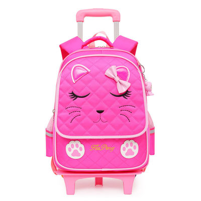 Logo personalizzato Moda Bambini Bambini Cartone animato Ruota carrello Borsa scolastica per la scuola materna