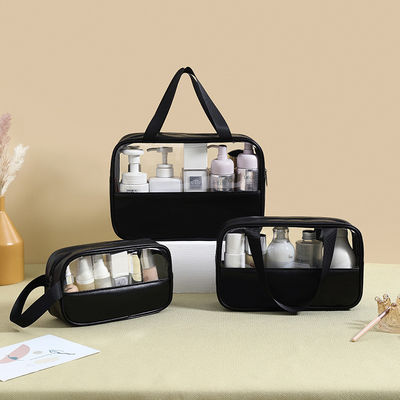 Borsa cosmetica trasparente con chiusura a cerniera e il tuo logo personalizzato