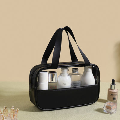 Borsa cosmetica trasparente con chiusura a cerniera e il tuo logo personalizzato