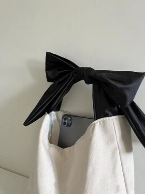 Poliestere rivestimento Eco-friendly riciclata Black Handle Custom Logo stampato shopping Tote Bag