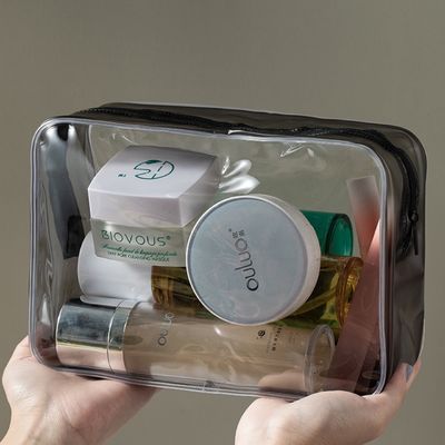 Materiale PVC Cosmetici Comodità Casella organizzatrice di trucco trasparente per viaggi delle donne