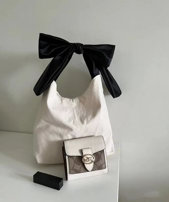 Poliestere rivestimento Eco-friendly riciclata Black Handle Custom Logo stampato shopping Tote Bag