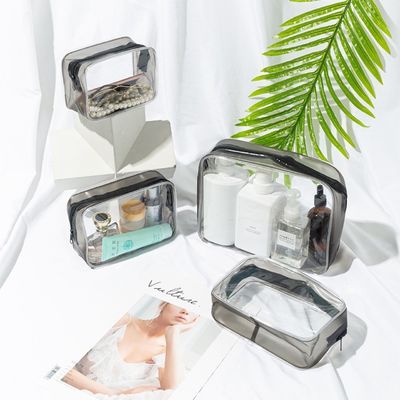 Materiale PVC Cosmetici Comodità Casella organizzatrice di trucco trasparente per viaggi delle donne