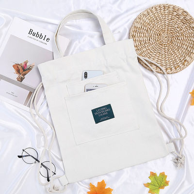 Borsa a mano per gli studenti, con logo personalizzato, zaino a tela con cintura e doppia...