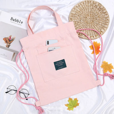 Borsa a mano per gli studenti, con logo personalizzato, zaino a tela con cintura e doppia...