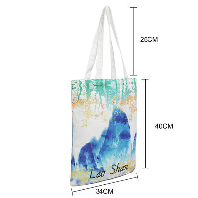 Logo personalizzato Acceptato sacchetto di tote tela di cotone riciclabile grande dimensione con tasca a cerniera