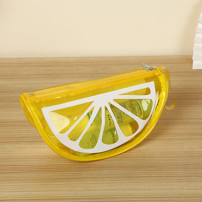 Sacchetto di lavaggio a zip impermeabile su misura Sacchetto cosmetico in PVC di grande capacità con disegno di frutta