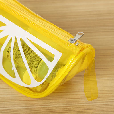 Sacchetto di lavaggio a zip impermeabile su misura Sacchetto cosmetico in PVC di grande capacità con disegno di frutta