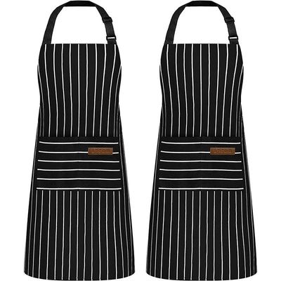 Bar ristorante bar unisex cucina stripes grembiule con 2 tasche e design avanzato in rilievo
