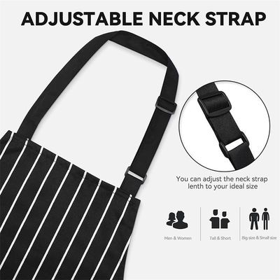 Bar ristorante bar unisex cucina stripes grembiule con 2 tasche e design avanzato in rilievo