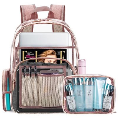 Lo zaino trasparente in PVC perfetto per le attività scolastiche.