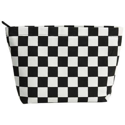 Fashion Portable Wash Bag Customized Black and White Checkerboard Borsa per spazzole cosmetiche