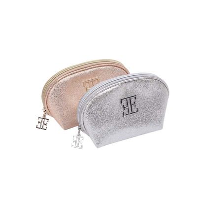 Borse cosmetiche con logo personalizzato di alto valore Borsa di trucco in PU portatile multifunzionale con cerniera