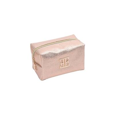 Borse cosmetiche con logo personalizzato di alto valore Borsa di trucco in PU portatile multifunzionale con cerniera