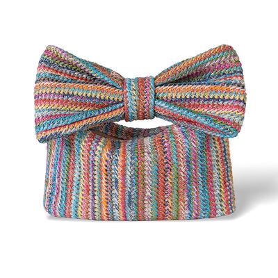 Borsa da shopping su misura Donna Bow Straw tessuto Beach Raffia Coppia Borsa da mano Casual Tote