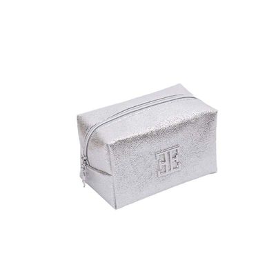 Borse cosmetiche con logo personalizzato di alto valore Borsa di trucco in PU portatile multifunzionale con cerniera
