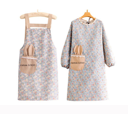 Cuochi Uniforme Logo Stampa su misura Donne Regolabile cotone poliestere Bib Pron cucina