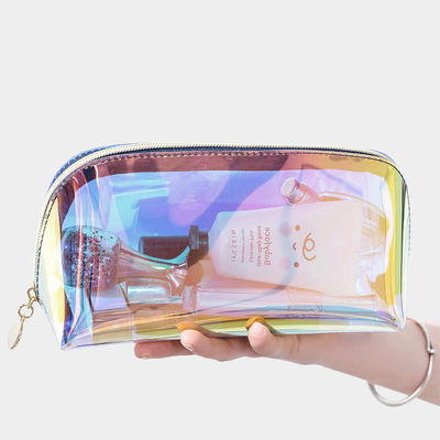 Borsa cosmetica laser trasparente con logo personalizzato per la vita quotidiana e la comodità di viaggio