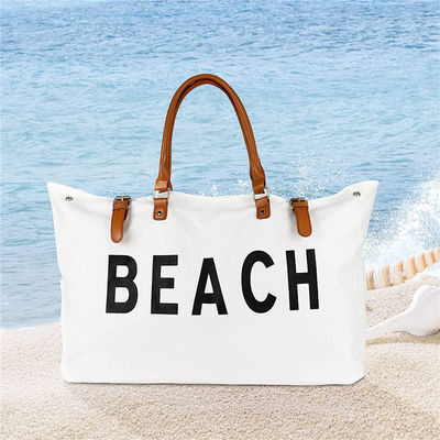 Borsa da bagno in tela personalizzata 2023 Design Borsa da spiaggia grande per donne impermeabile e resistente alla sabbia