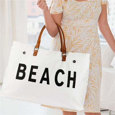 Borsa da bagno in tela personalizzata 2023 Design Borsa da spiaggia grande per donne impermeabile e resistente alla sabbia