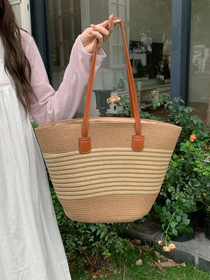 Nuova moda in Messico Francese Basket Straw Weave Beach Bags 2024 Tote Bag per Donne