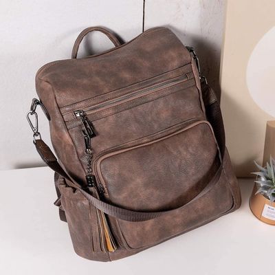 Stile minimalista grande borsa da spalla di moda per donne Logo personalizzato e tassel accettato