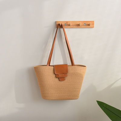 Acceptabile OEM / ODM colore personalizzato sacchetto da spiaggia di paglia femminile per viaggi estivi