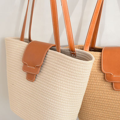 Acceptabile OEM / ODM colore personalizzato sacchetto da spiaggia di paglia femminile per viaggi estivi