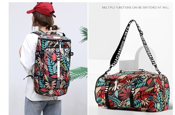 Borsa da ginnastica per donne con modello floreale Borsa da fitness per attività all'aria aperta e viaggi