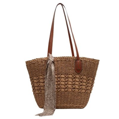 2024 Moda Donna Straw Beach Bag Customized Tote Bag con materiale di paglia