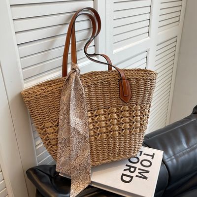 2024 Moda Donna Straw Beach Bag Customized Tote Bag con materiale di paglia