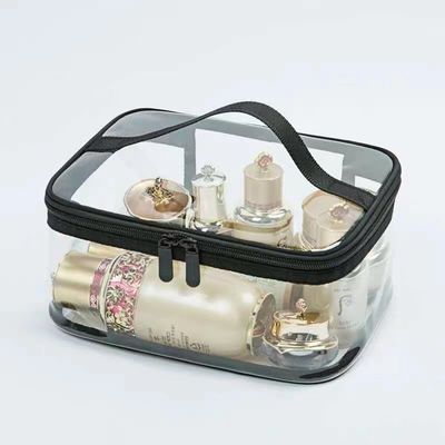 Borsa trasparente di medie dimensioni per la toilette e per le attrezzature da viaggio