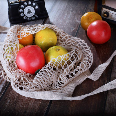 Borsa di cotone a maglia riutilizzabile per frutta e verdura