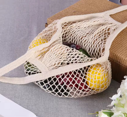 Borsa di cotone a maglia riutilizzabile per frutta e verdura