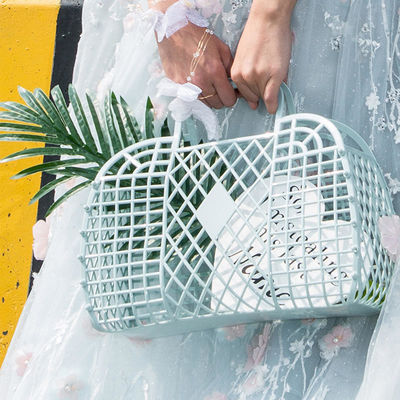 2023 Summer Portable Vacation Plastic Pvc Fashion Beach Retro Jelly Basket Bag per donna