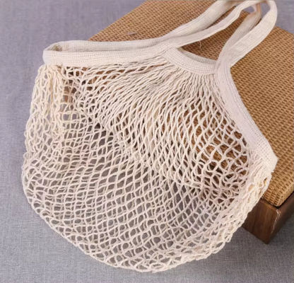 Borsa di cotone a maglia riutilizzabile per frutta e verdura