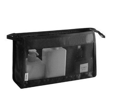 Borsa cosmetica a maglia Viaggio Organizzatore di immagazzinamento portatile Borsa igienica Borsa di trucco in bianco