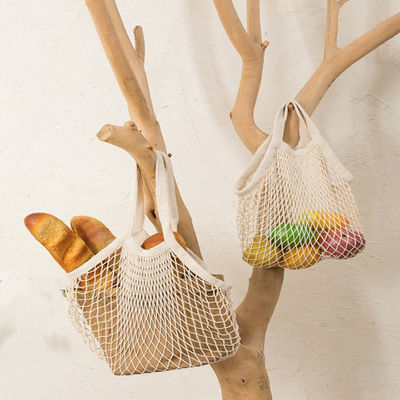 Borsa a manico lungo per la spesa di frutta e verdura in cotone organico riutilizzabile